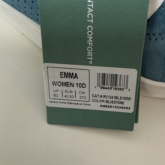 REVITALIGN Teal-Blue Suede Low-Top Sneakers with White Accents - Picture 3 of 11